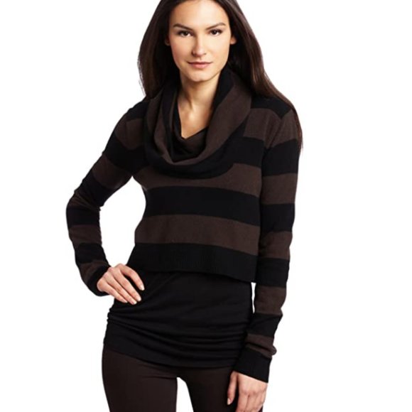 BCBGMaxAzria Cropped Cowl Neck Samira Sweater - size: Small - Picture 2 of 9